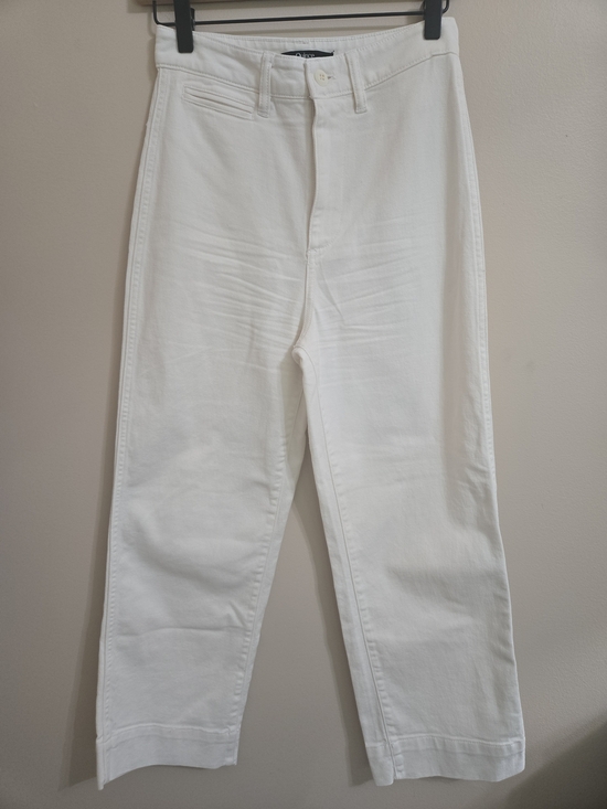 Quince Denim - Quince Organic Stretch Cotton Twill Wide Leg Crop Pants Women’s Sz 25 White NWOT